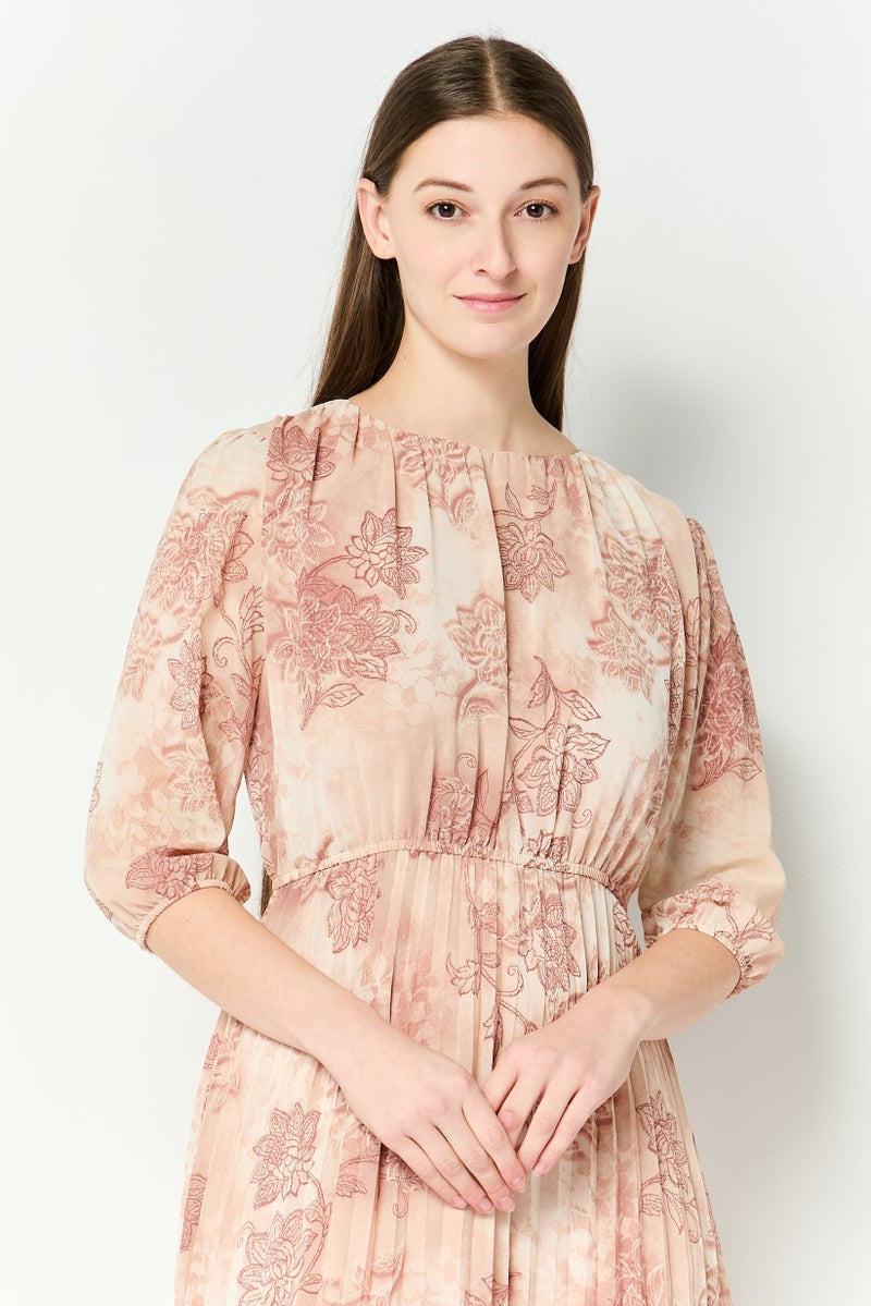 bebe Women Floral Print Midi Dress, Multicolor - Image 4